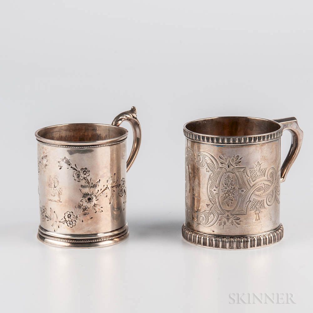 Appraisal: Two American Silver Christening Cups Two American Silver Christening Cups