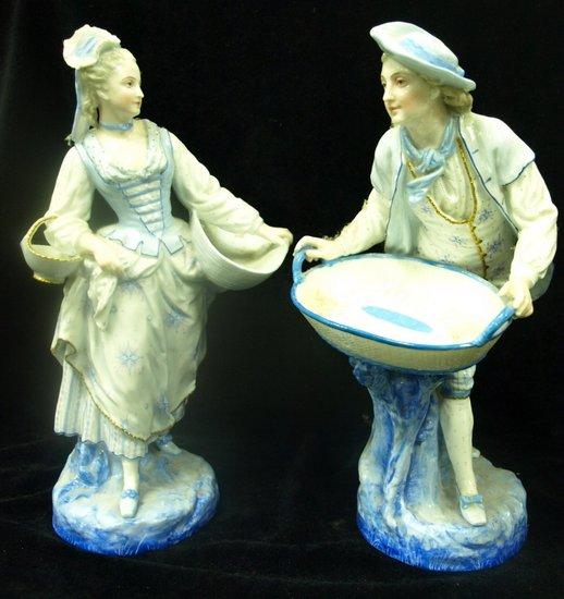 Appraisal: A pair of late th Century Continental male and female