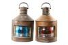 Appraisal: NAUTICAL LAMPS - Large pair of copper ship's port and