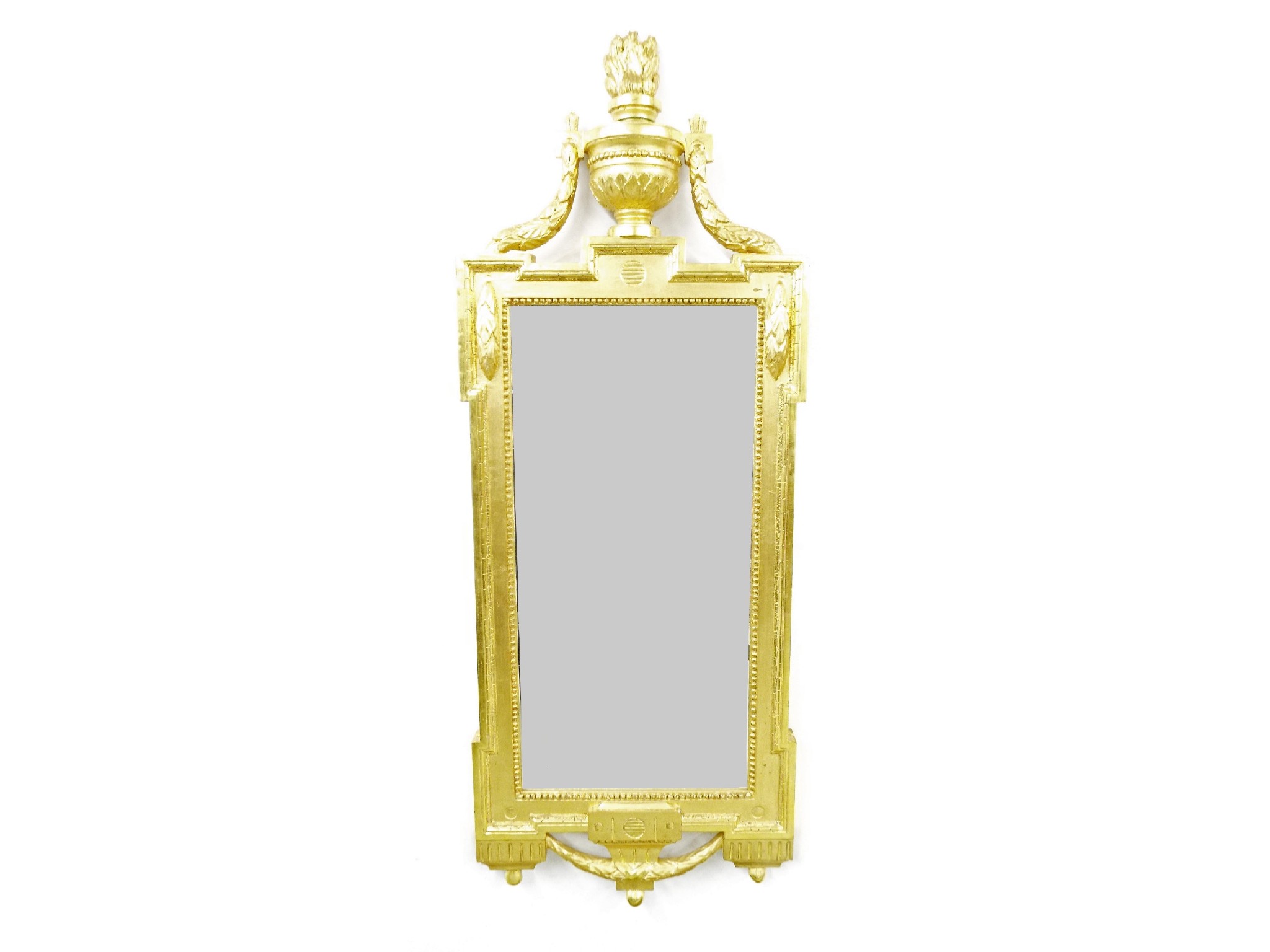 Appraisal: Contemporary decorative gilt framed mirror with flaming urn finial