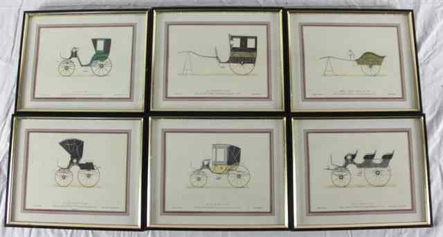 Appraisal: Brice Thomas printer Carts and Carriages a set of six