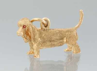 Appraisal: A Cute k Gold Basset Hound Dog Charm k yellow