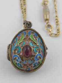 Appraisal: A Russian style locket in the form of an egg