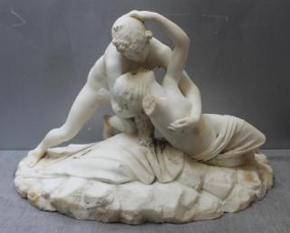 Appraisal: Antique Marble Sculpture of Cupid and Psyche In as found