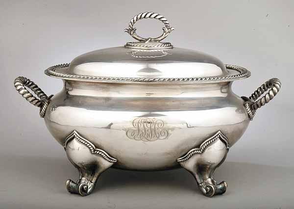 Appraisal: A Sheffield Silverplate Soup Tureen th c width in depth