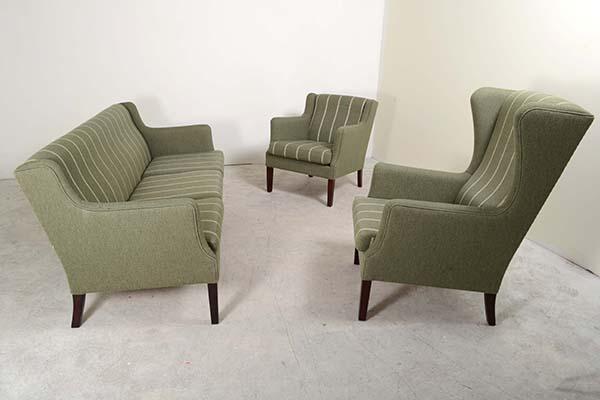 Appraisal: A DANISH THREE PIECE WOOL SUITE c A DANISH THREE