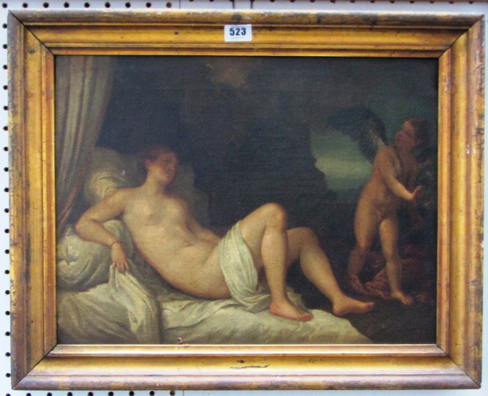 Appraisal: Continental School th century Cupid and Psyche oil on canvas