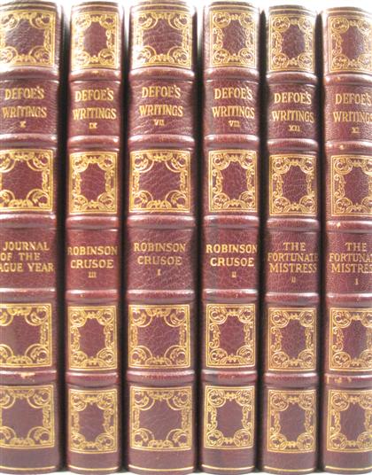 Appraisal: vols Defoe Daniel Novels Selected Writings Oxford Basil Blackwell Boston