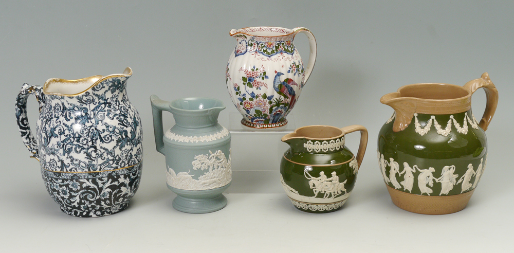 Appraisal: PIECE ASSEMBLED PORCELAIN PITCHERS pieces total to include Copeland Late