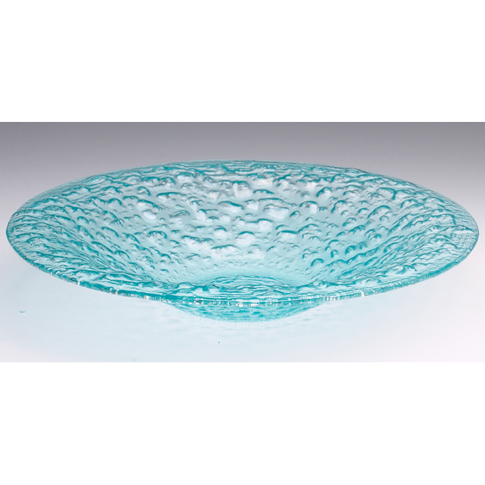 Appraisal: Glen Lukens bowl large flaring form in aqua textured glass