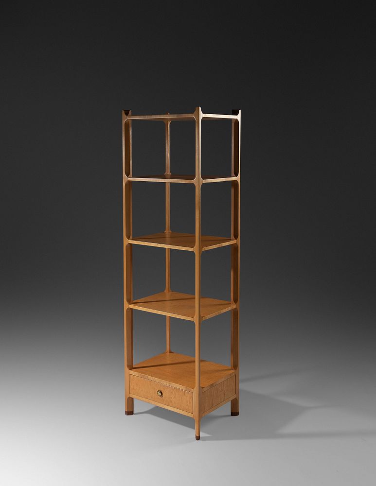 Appraisal: After Edward Wormley American Early st Century Etagere with Drawer