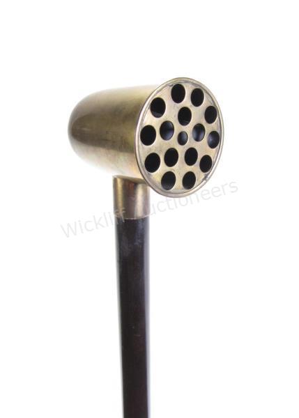 Appraisal: Large Ear Trumpet Cane solid wood shaft cane topped with