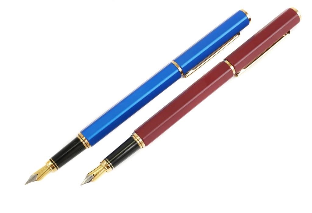 Appraisal: Two CARAN d'ACHE Ecridor Swiss fountain pens Both two tone