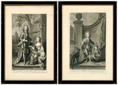 Appraisal: Two mezzotints after Kneller Sir Godfrey Kneller British - printed