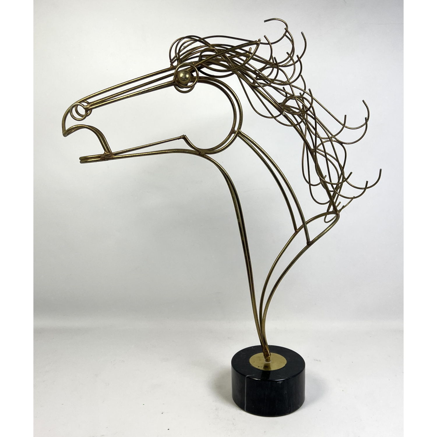 Appraisal: C JERE Metal Rod Horse Head Sculpture Stylish Horse with