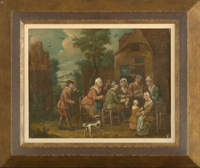 Appraisal: Dutch School th Century A Family Gathering for Dinner oil