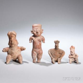 Appraisal: Four Western Mexican Pottery Figures c B C - A