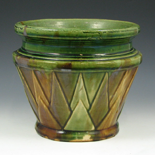 Appraisal: Hull Early Stoneware Art Deco Jardiniere Early Stoneware blended glaze