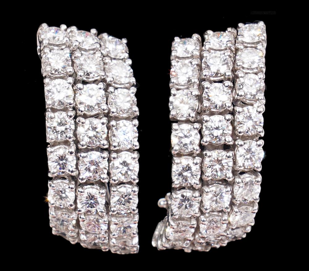 Appraisal: PR DIAMOND K WHITE GOLD EARRINGSPair of K white gold