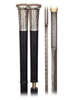 Appraisal: Sword Cane -Ca -Milord silver knob with a straight tapering