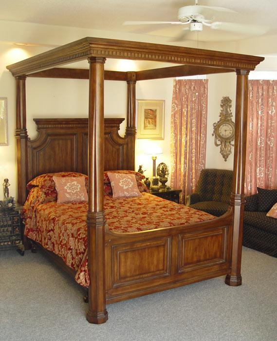 Appraisal: CONTEMPORARY FOUR POST CANOPY TESTER BED Queen size bed sold