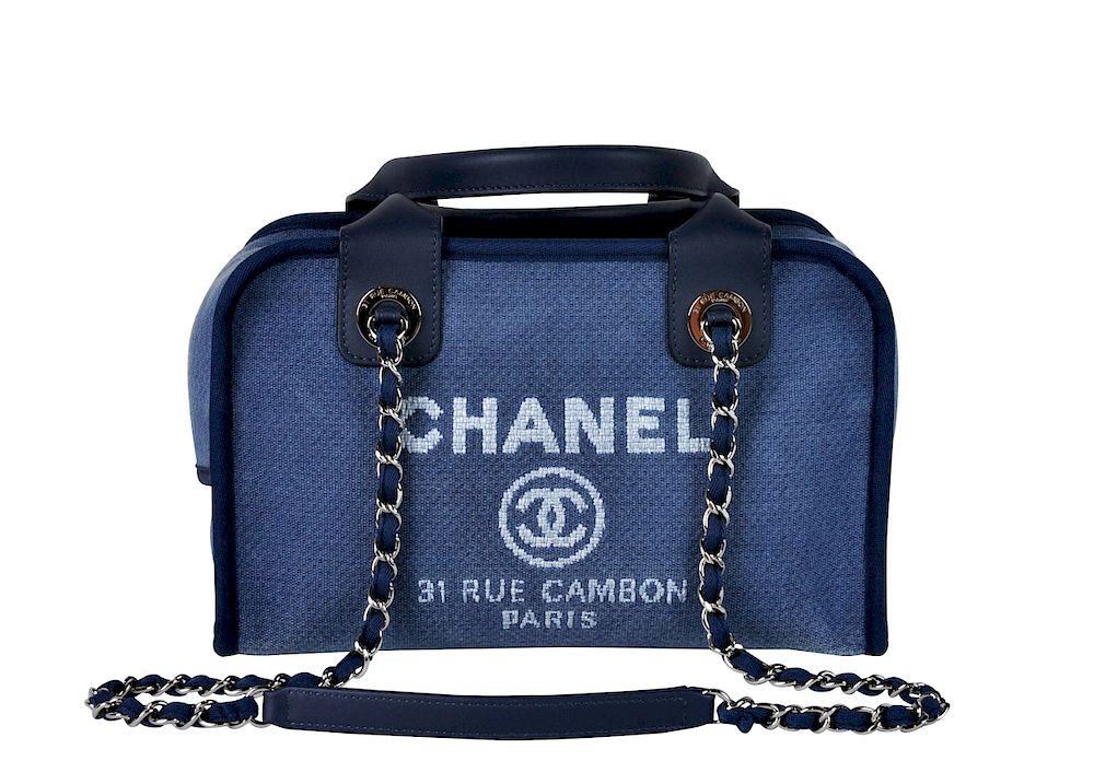 Appraisal: New Blue Denim CHANEL 'Deauville' Bowler Bag 'Deauville' bowler bag