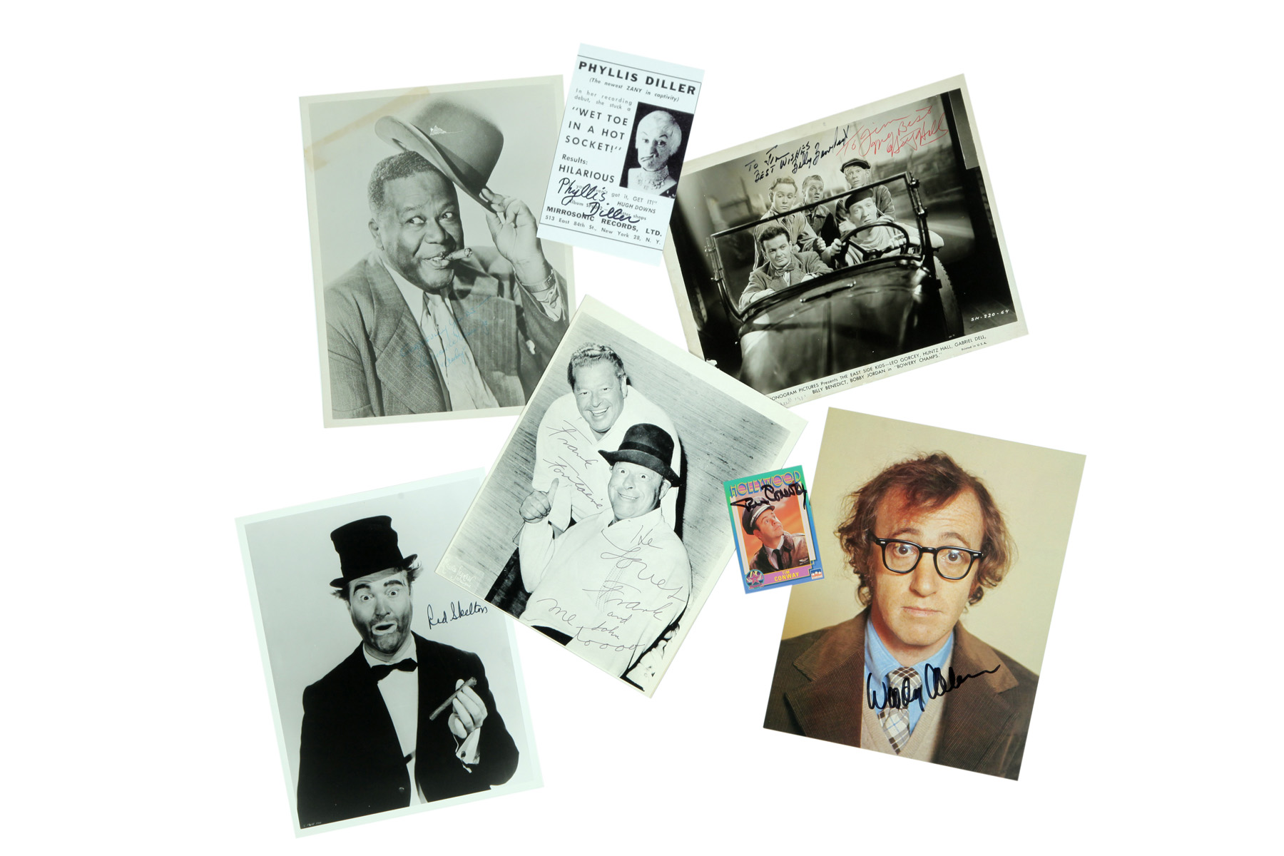 Appraisal: COLLECTION OF COMEDIAN AUTOGRAPHS Twentieth century Collection includes Spencer Williams