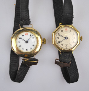 Appraisal: Two lady's gold wristwatches - ct and ct on woven