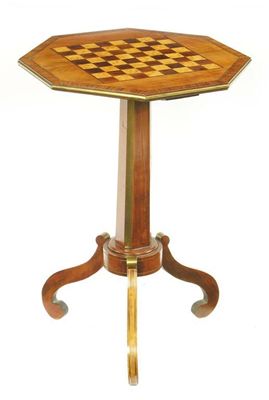 Appraisal: A th century walnut and brass mounted games table the