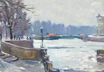 Appraisal: Alexander Kremer Russian b St Petersburg Channels Etude Oil on