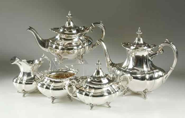 Appraisal: PIECE REED BARTON STERLING COFFEE TEA SERVICE plus silver plated