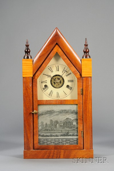 Appraisal: Mahogany Miniature Sharp Gothic or Steeple Clock by Daniel Pratt