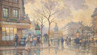 Appraisal: Watercolor Eugene Galien Eug ne Galien-Laloue French - La Place