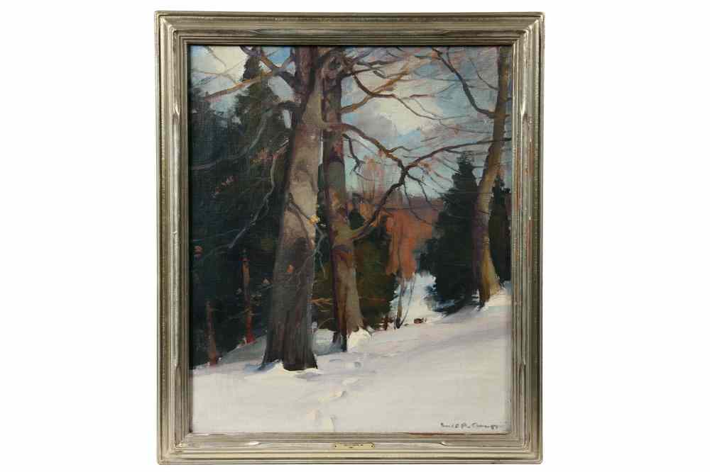 Appraisal: OOC - 'Beeches in Snow' by Emile Albert Gruppe MA