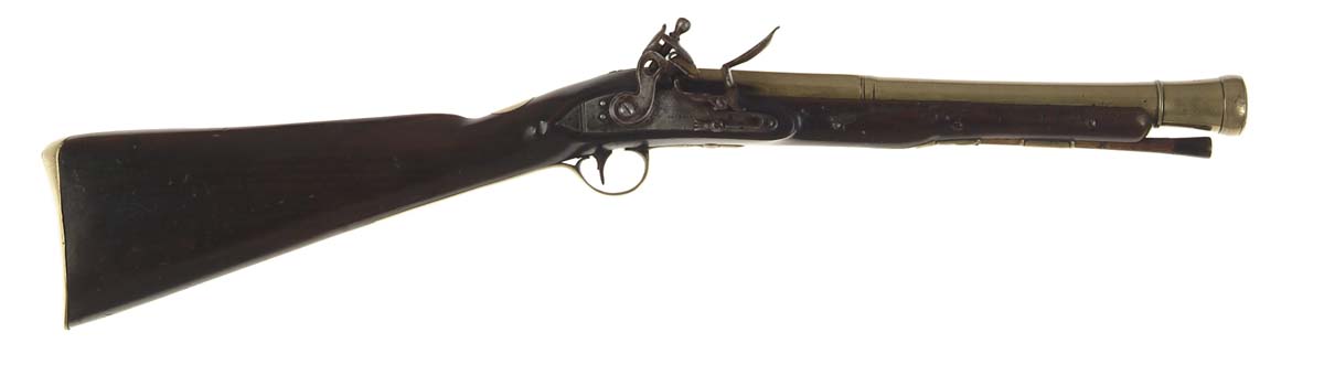 Appraisal: JACKSON FLINTLOCK BLUNDERBUSS Cal - cannon-shaped brass bbl Marked JACKSON