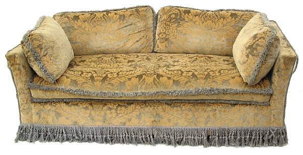 Appraisal: A fully upholstered sofa height in width ft in depth