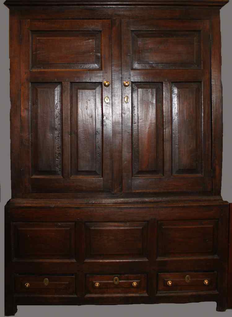 Appraisal: PROVINCIAL PANELLED OAK CABINET th th century with alterations the