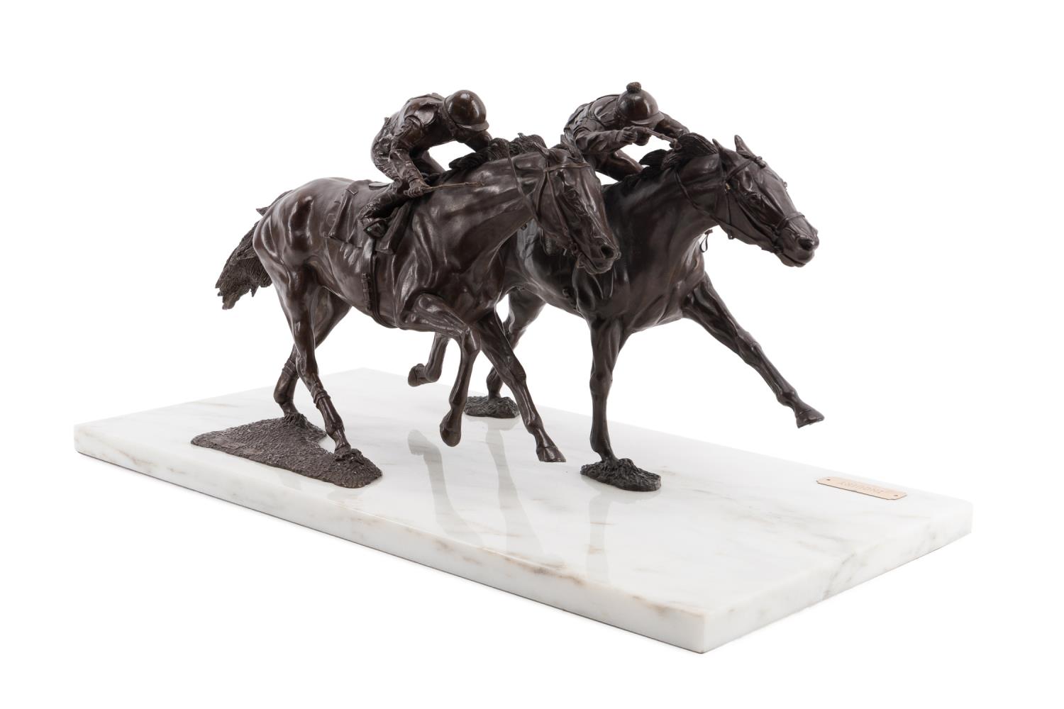 Appraisal: PAM FOSS BRONZE SCULPTURE 'INQUIRY' Pam Foss American b bronze