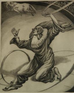 Appraisal: Isaac Friendlander etching Isaac Friedlander American - - ''The Jester''-