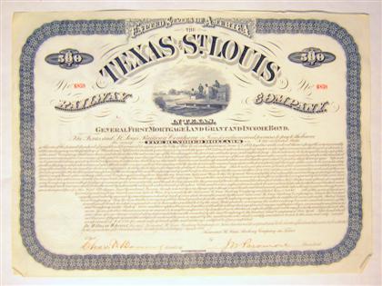 Appraisal: Lot Bonds - Texas St Louis Railway Company General First