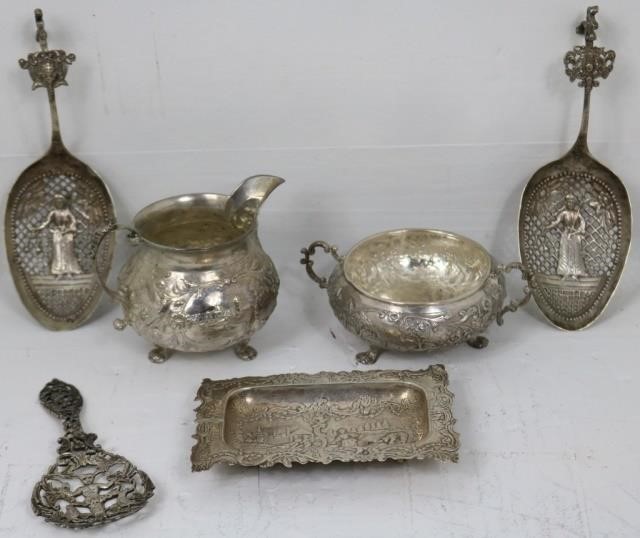 Appraisal: PCS OF TH C CONTINENTAL SILVER TO INCLUDEA FOOTED SUGAR