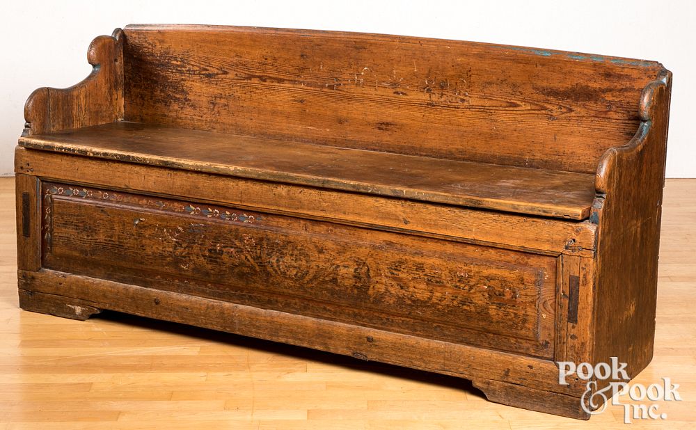 Appraisal: Scandinavian pine bench th th c Scandinavian pine bench th