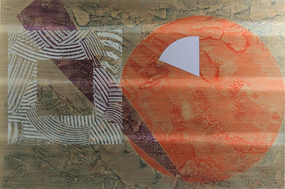 Appraisal: SAM GILLIAM AMERICAN - MILLET Monoprint with collage on wood