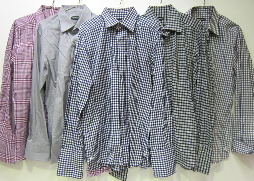 Appraisal: FIVE TOM FORD MENS LONG SLEEVE CHECK SHIRTS ESTIMATED SIZE