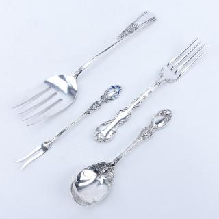 Appraisal: Collection of Four Sterling Silver Tableware Includes R Wallace Sons