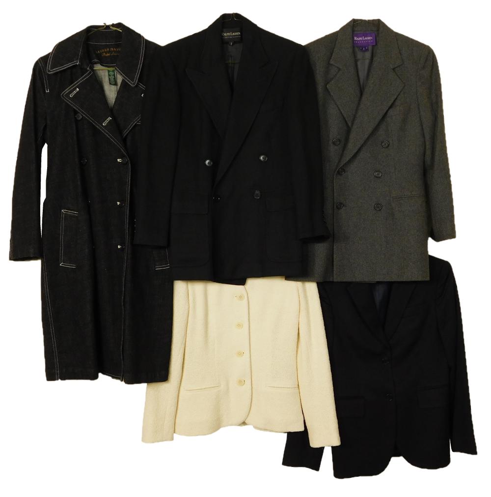 Appraisal: VINTAGE CLOTHING Five women's coats mixed designers details include one