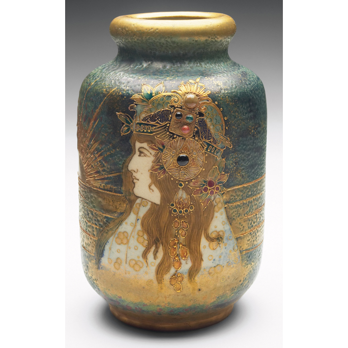 Appraisal: Amphora Allegory of Austria-Hungary vase designed by Nikolaus Kannhauser finely