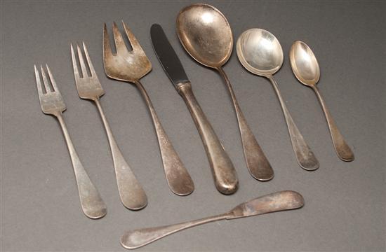 Appraisal: Danish Art Deco silver -piece partial flatware service in the