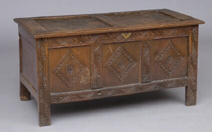 Appraisal: JACOBEAN CARVED OAK BLANKET CHEST The hinged -paneled top above