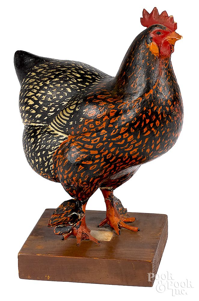 Appraisal: John Reber carved gessoed and painted chicken John Reber Lehigh